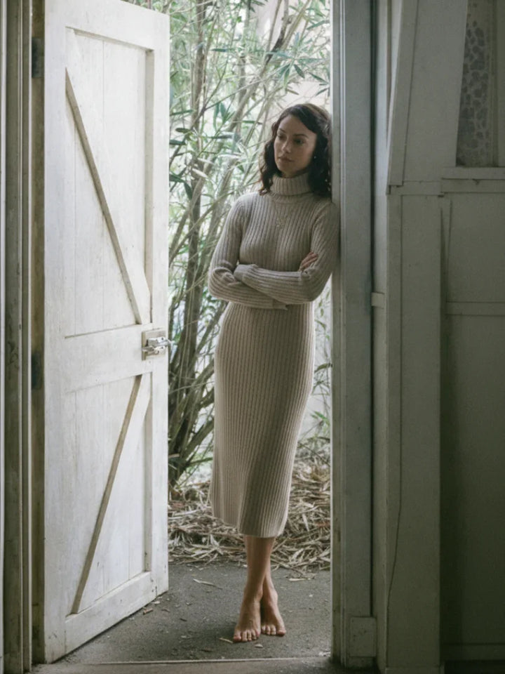 Margot | Ribbed Knit Turtleneck Dress