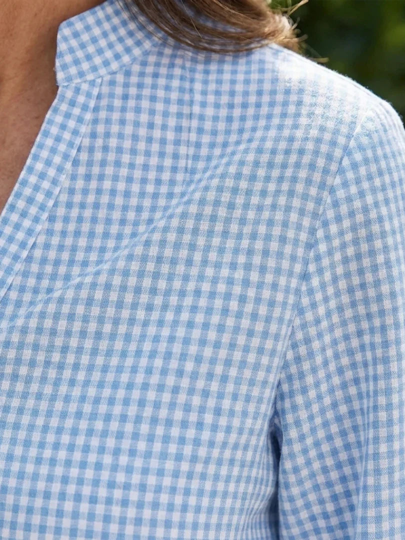 Eleanor | Button Front Gingham Tiered Dress