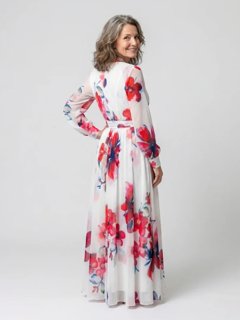 Lillian | Floral Long Sleeve Wrap Maxi Dress