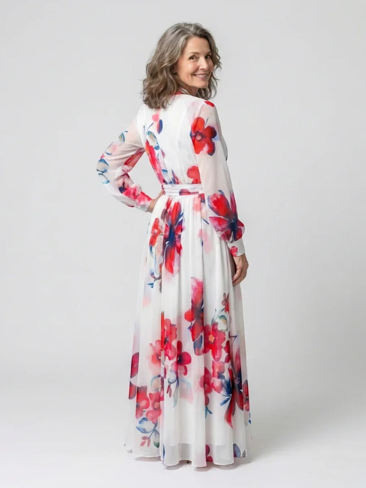 Lillian | Floral Long Sleeve Wrap Maxi Dress