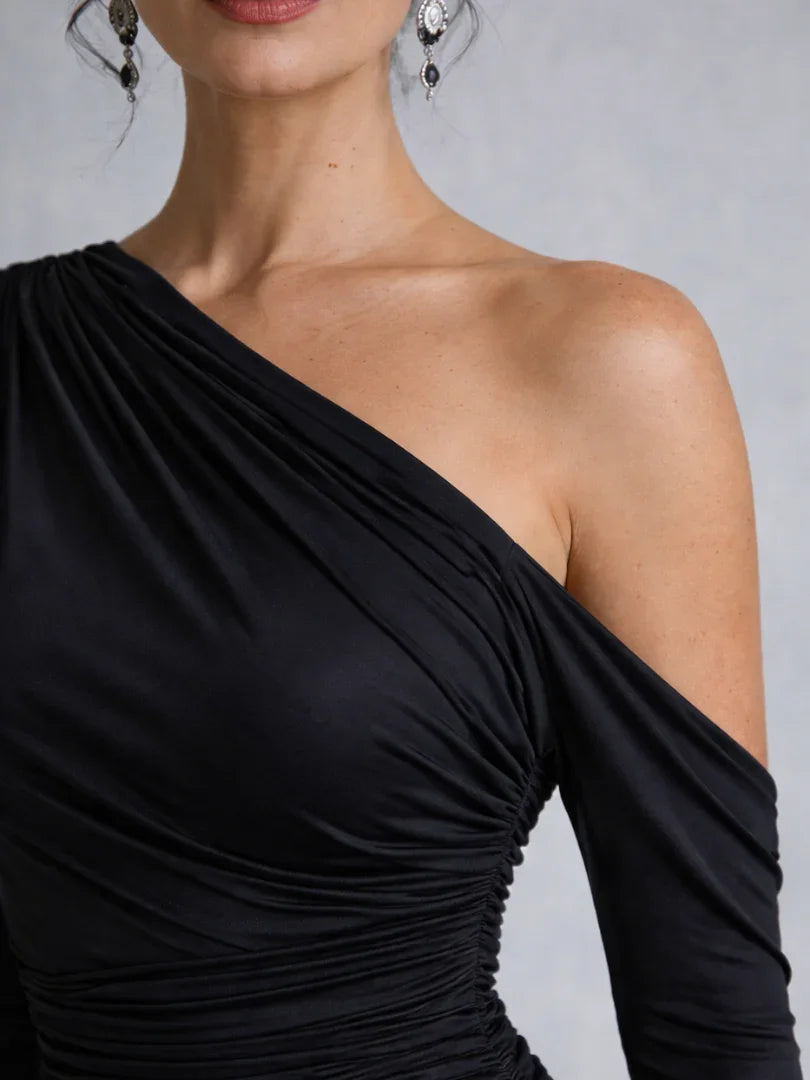 Vivienne | One Shoulder Ruched Maxi Dress