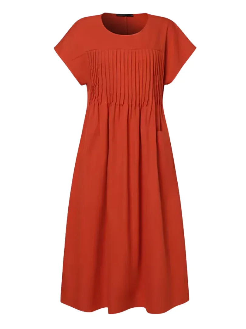 Avelisse | Pleated Bodice Midi Dress
